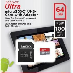 SanDisk MicroSD CLASS 10 98MBPS 064GB W/O ADAPTER, SDSQUAR-064G-GN6MN