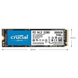 Crucial P2 500GB 3D NAND NVMe PCIe M.2 SSD Up to 2400MBs – CT500P2SSD8