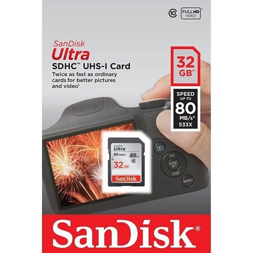 SanDisk Ultra SDHC 32GB 80MB/s Class 10 UHS-I, SDSDUNC-032G-GN6IN