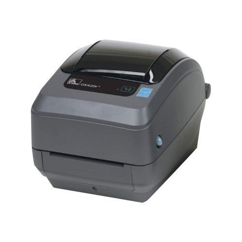 Zebra - GK420t Thermal Transfer Desktop Printer for Labels, Receipts, Barcodes, Tags, and Wrist Bands - Print Width of 4 in - USB and Ethernet Port Connectivity