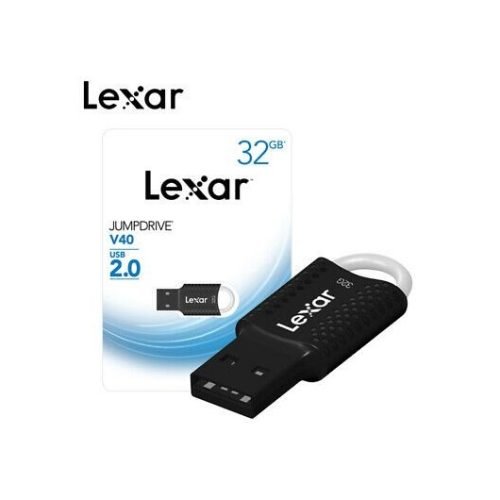 Lexar JumpDrive V40 32GB USB 2.0 Flash Drive, Black (LJDV40-32GABVNA)