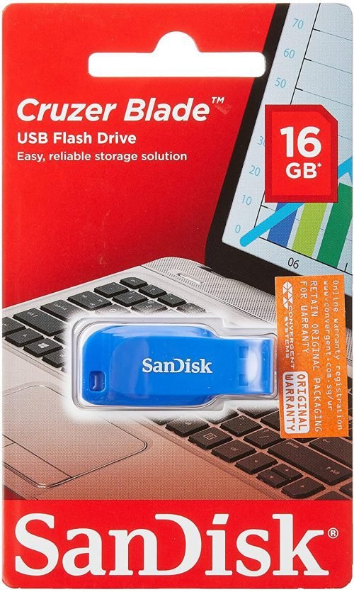 SanDisk Cruzer Blade 16GB Electric Blue, SDCZ50C-016G-B35BE