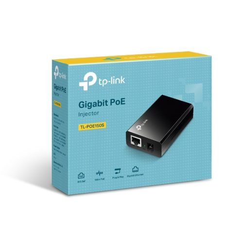 TP-LINK 802.3af Gigabit PoE Injector Convert Non-PoE to PoE Adapter (TL-POE150S)