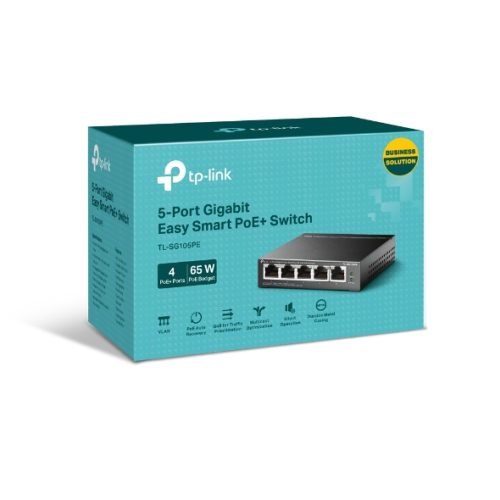 TP-Link TL-SG105PE 5-Port Gigabit Easy Smart Switch with 4-Port PoE+