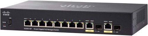 CISCO SG350-10P Managed Switch with 10 Gigabit Ethernet (GbE) Ports with 8 Gigabit Ethernet Ports