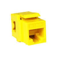 Cat6 UTP 180 Punch Down Keystone Jack (Yellow)