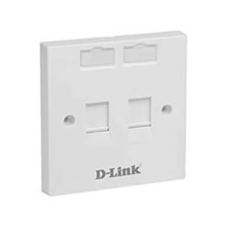 D-Link Dual Faceplate Accepts Two Keystone Jacks with Shutter & ID Plate 86*86 mm (White Colour)