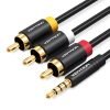 Vention 3.5MM to 3RCA AV Cable – 2M Black – VEN-VAB-R07-B200