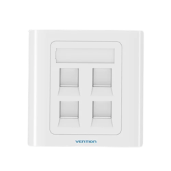 Vention 4 Port Wall Faceplate White 86 Type