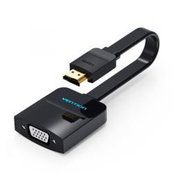 Vention Flat HDMI to VGA Converter With Female Micro USB And Audio Port – 0.15M Black – 74346