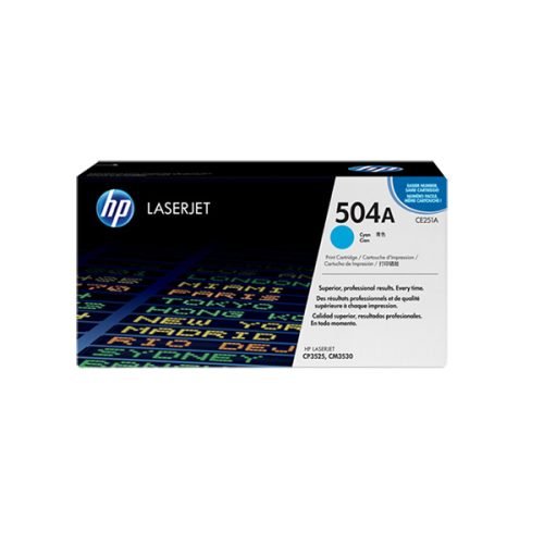 HP 504A Cyan Original LaserJet Toner Cartridge (CE251A)