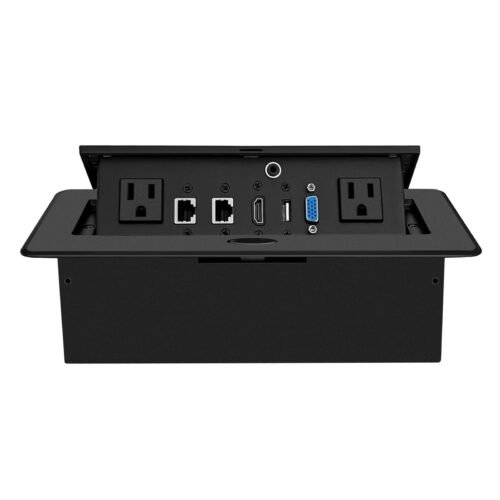 Table Pop up Power Connection Box with Outlet Network HDMI for Conference desk - Rapidtech