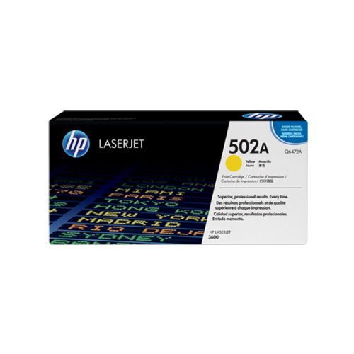 HP 502A Yellow Original LaserJet Toner Cartridge (Q6472A)