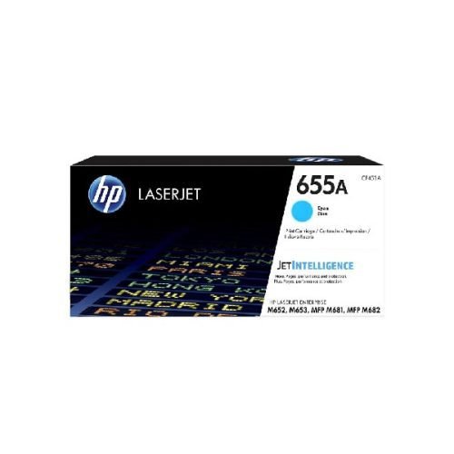 HP 655A Cyan Original LaserJet Toner Cartridge, CF451A