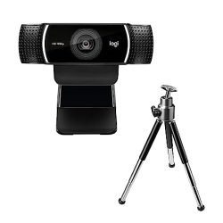Logitech C922 Pro Stream Webcam, HD 1080p/30fps or HD 720p/60fps, Digital, Hyperfast Streaming, Stereo Audio, HD Light Correction, Autofocus, for YouTube, Twitch, XSplit - Black (960-001090)