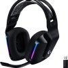 Logitech G733 Lightspeed Wireless Gaming Headset with Suspension Headband, Lightsync RGB, Blue VO!CE mic technology and PRO-G audio drivers - Black