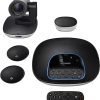 Logitech Group Video Conferencing Bundle with Expansion Mics for Big Meeting Rooms, Black and Silver