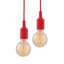 Hanging E27(Screw) Pendant Holder - Red