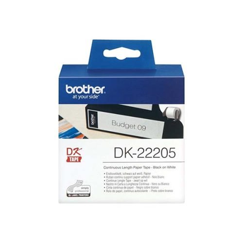 Brother DK-22205 Black On White Label Tape