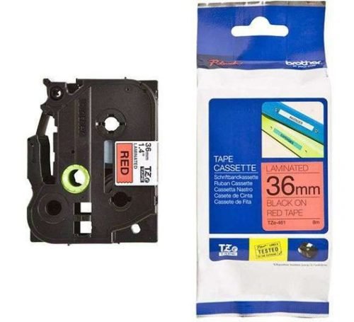 Brother TZE-461 36mm Black on Red Label Printer tape