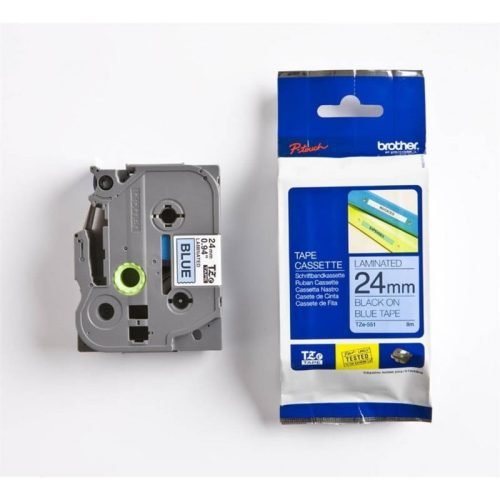 Brother TZE-551 24mm Black on Blue Label Printer tape