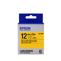 Epson LK-4YBP Black on yellow tape