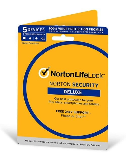 Symantec Norton Security Deluxe – 5 Devices – 1 Year Subscription