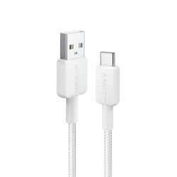Anker 322 USB-A to USB-C 15W Cable (3ft) Nylon Braided – A81H5H21 – White