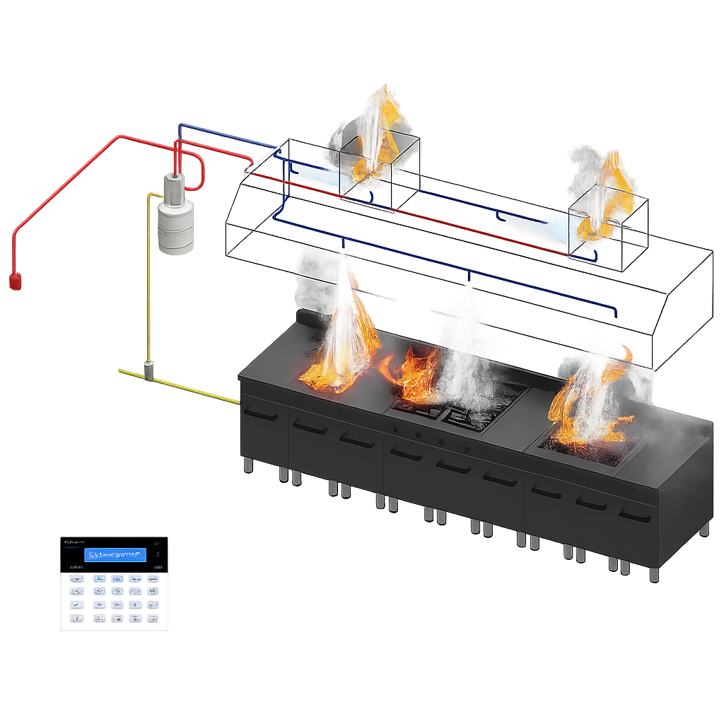 Defender DC12S Mechanical Kitchen Suppression System – Reliable, Cartridge-Free Fire Protection for Commercial Kitchens