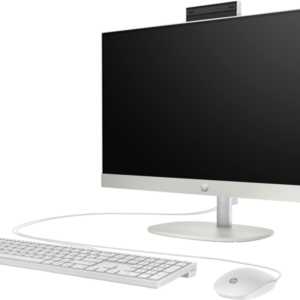 HP All-in-One 24-cr1006nh PC, Intel Core Ultra 5 125U, 16GB DDR5 5600, 512GB PCIe NVMe M.2 SSD, FreeDOS, 23.8″ FHD Touch Screen, HP 125 White Wired Keyboard and Mouse Combo – A0CL8EA