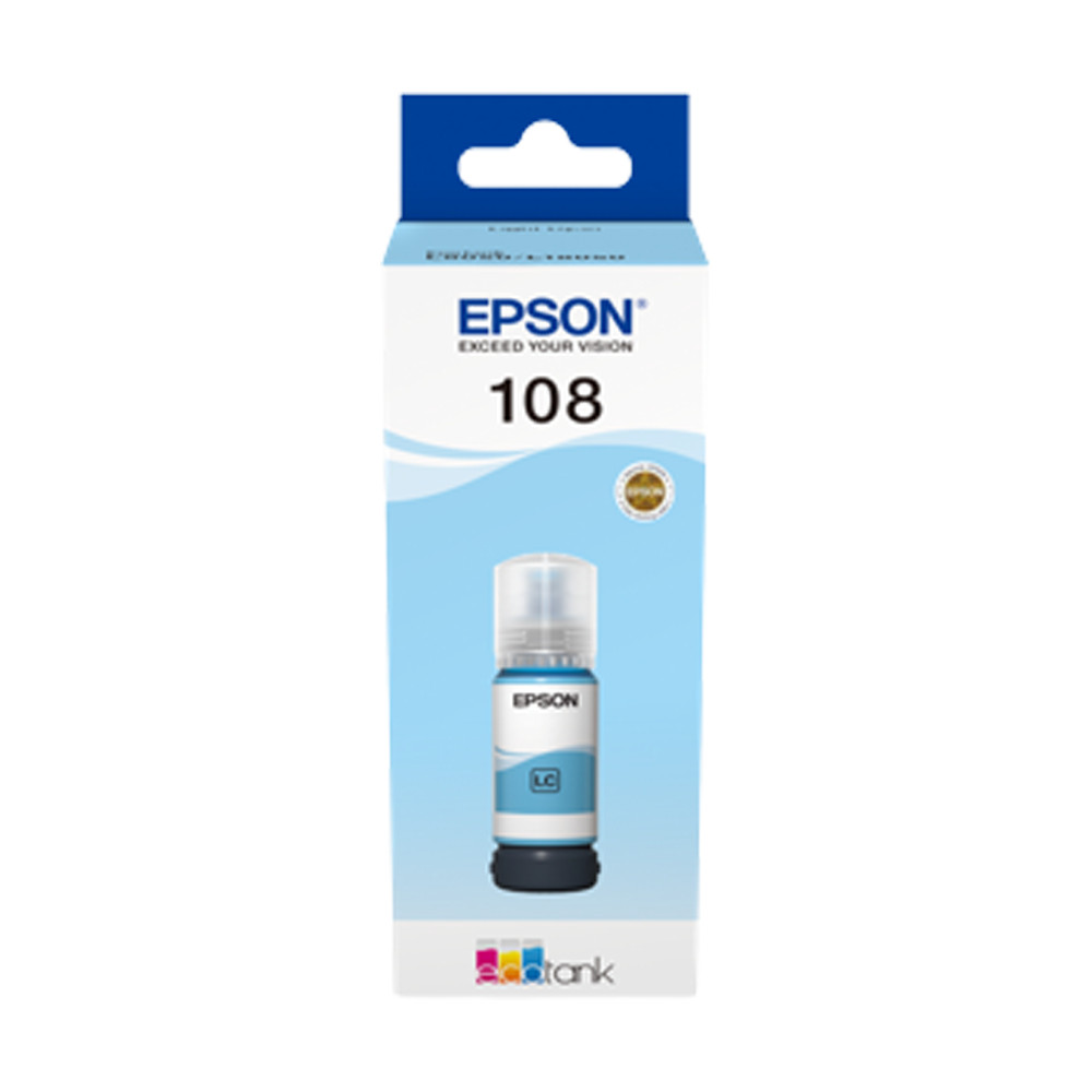 Epson 108 EcoTank Light Cyan Ink Bottle (C13T09C54A)