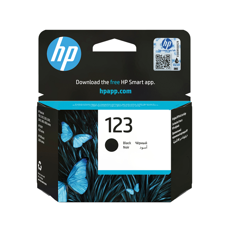 HP 123 Black Original Ink Cartridge (F6V17AE)