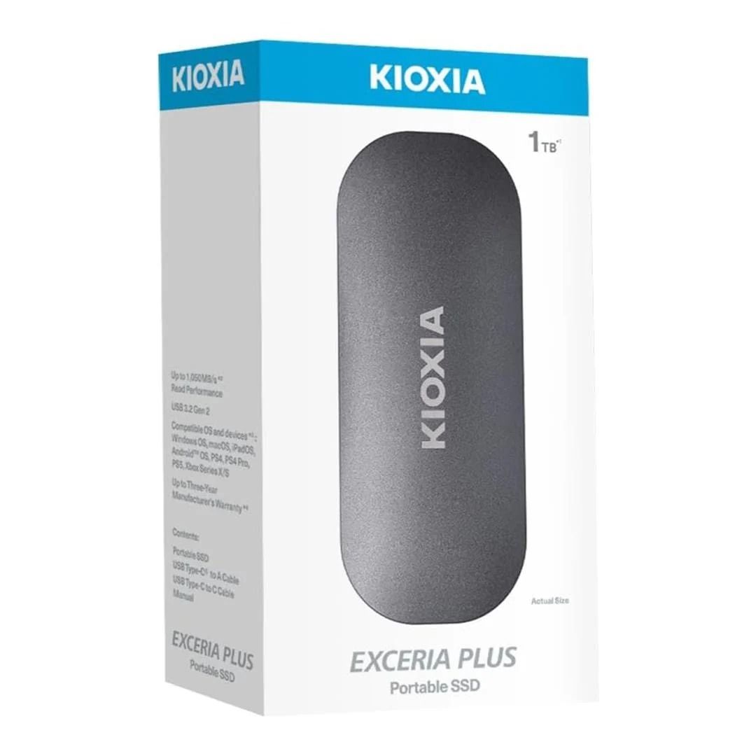 Kioxia Exceria Plus Portable SSD 1TB, 1050MBs Read, 1000MBs Write (LXD10S001TG8)