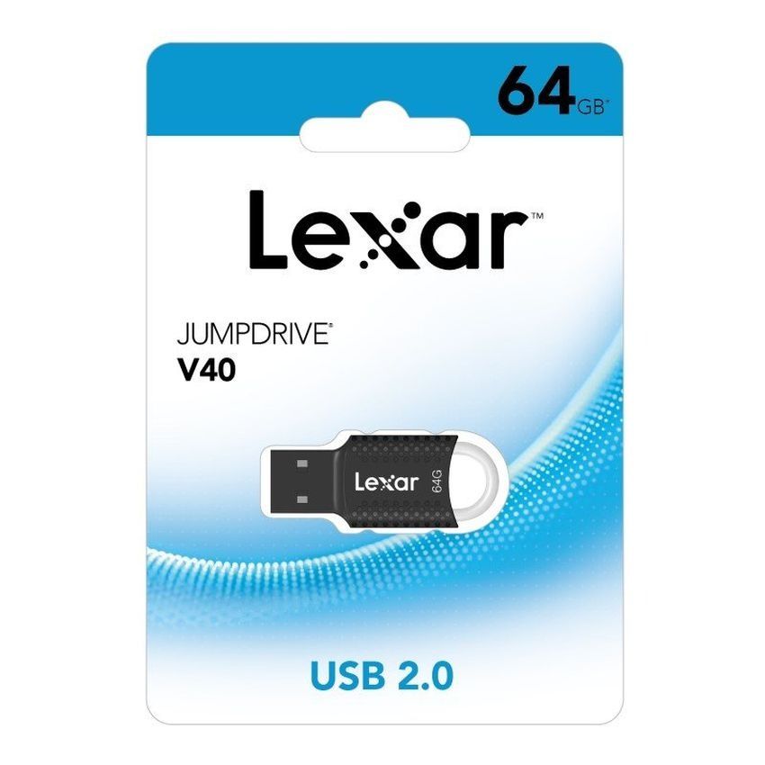 Lexar 64GB JumpDrive V40 USB 2.0 Flash Drive (LJDV40-64GAB)