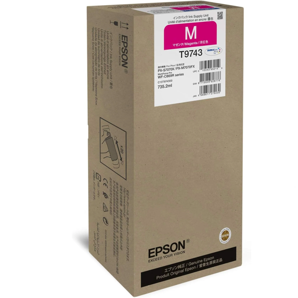 Epson T9743 Magenta XXL Ink Cartridge (C13T974300)