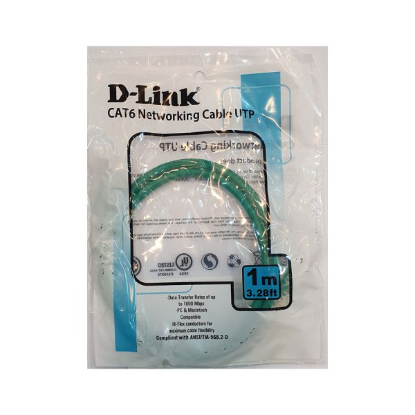 D-Link 1M CAT6 UTP Patch Cord Green (NCB‑C6UGRNR1‑1)