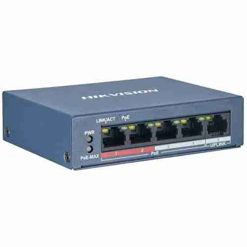 Hikvision 4-Port Fast Ethernet Unmanaged PoE Switch (DS-3E0105P-E/M(B))