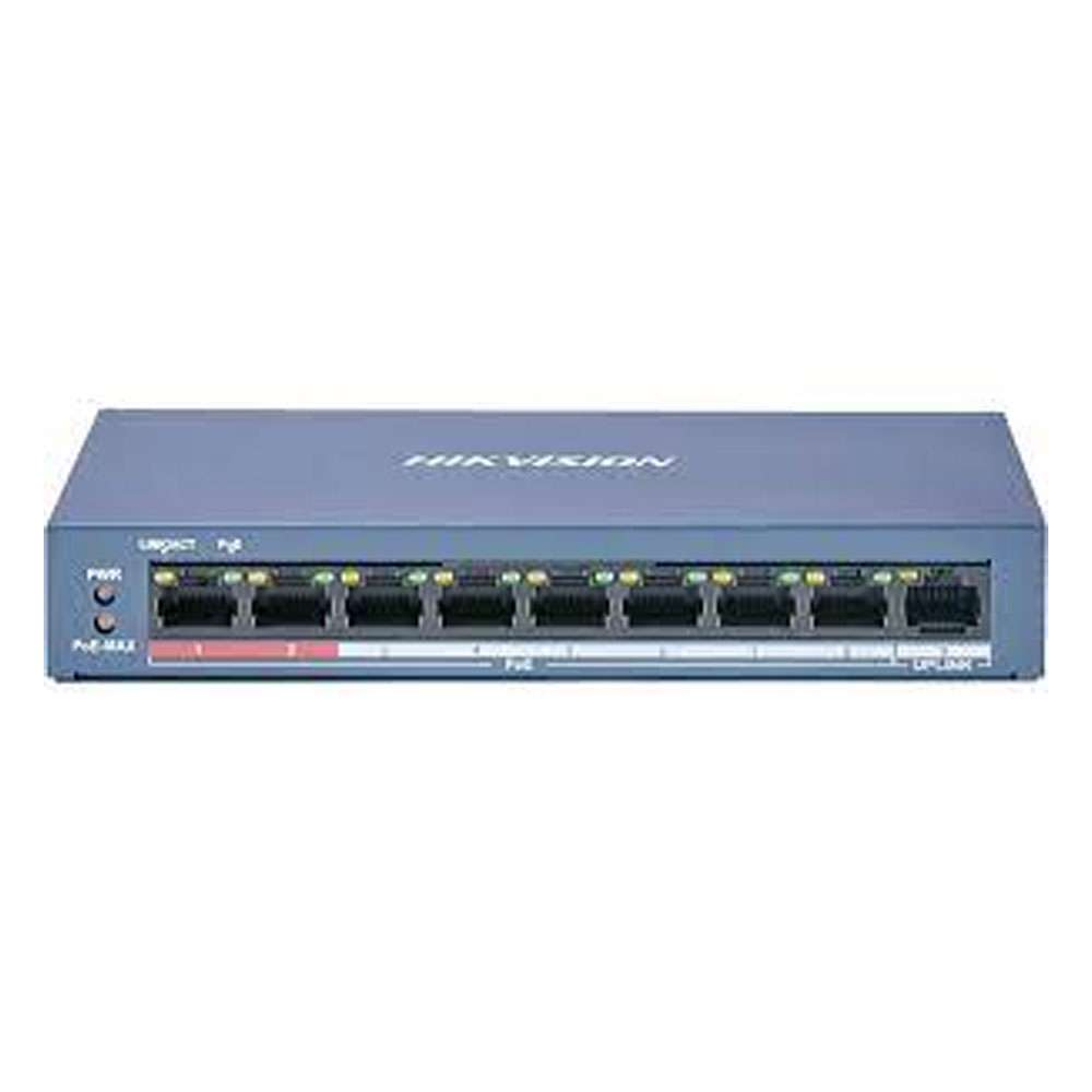 Hikvision 8 Port Fast Ethernet Unmanaged PoE Switch (DS-3E0109P-EM(B))
