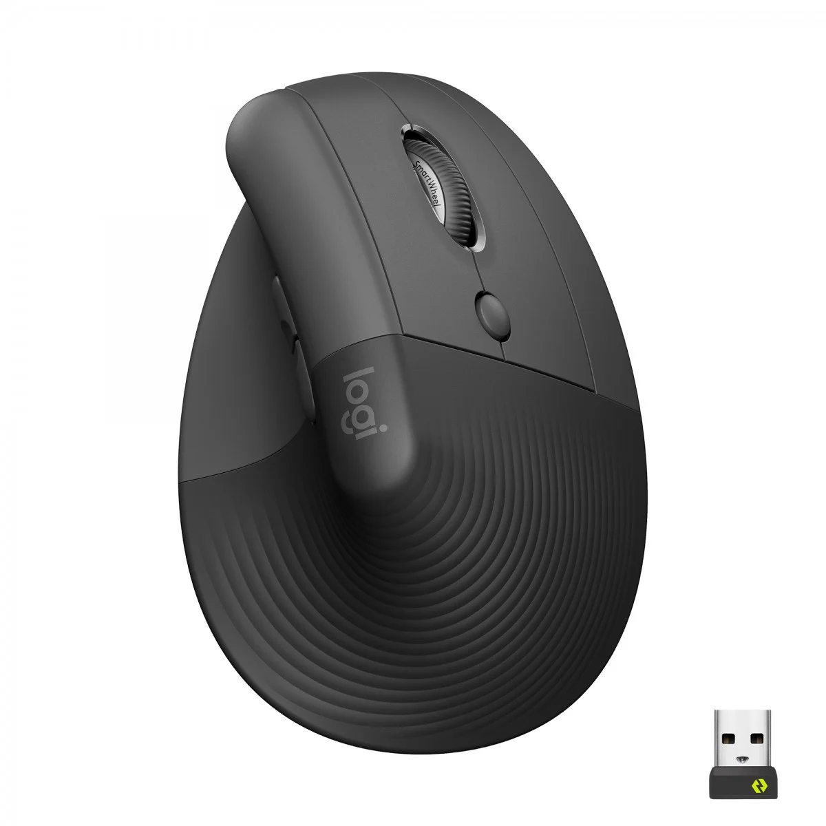Logitech Lift Vertical Ergonomic Wireless and Bluetooth Mouse – Graphite (910-006473)
