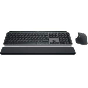 Logitech MX Keys S Wireless and Bluetooth Keyboard + Palmrest and Mouse Rechargeable Combo – Graphite (920-011614)