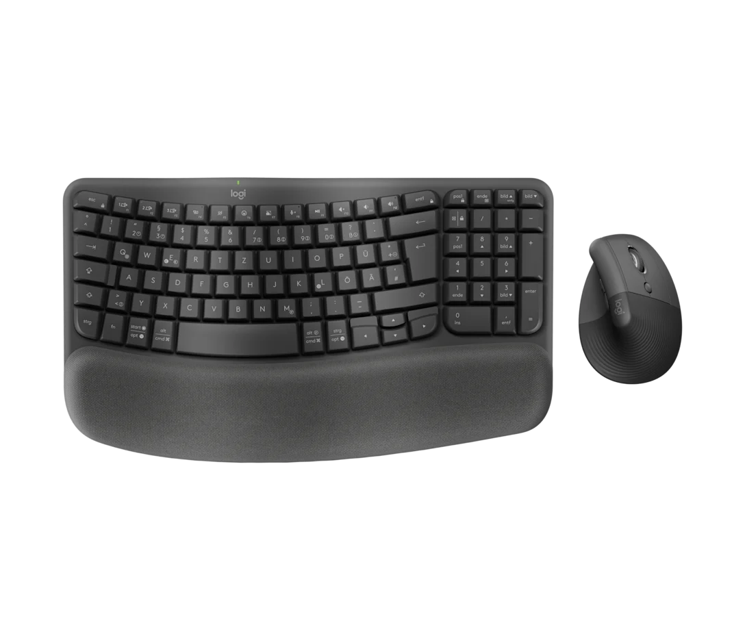 Logitech Wave Keys and Lift Combo Wireless and Bluetooth Keyboard and Mouse Combo – Graphite (920-013635)