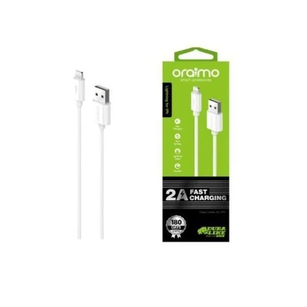 Oraimo iPhone Data Cable Duraline 2 – White (OCD-L53)