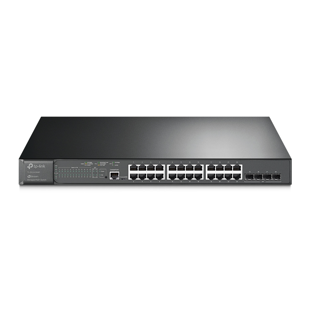 TP-Link Omada JetStream 28-Port Gigabit L2+ Managed Switch with 24 PoE+ Ports and 4 Gigabit SFP Slots (TL-SG3428MP)