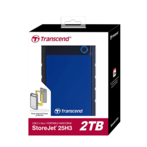 Transcend StoreJet 25H3B 2TB External HDD – Blue (TS2TSJ25H3B)