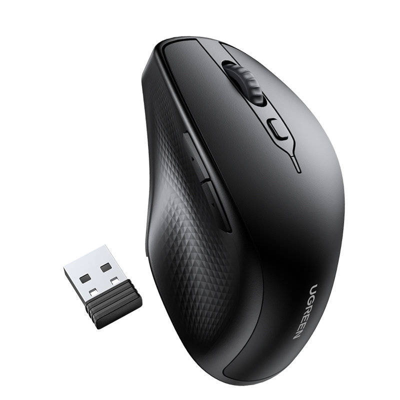 UGREEN Ergonomic Wireless Computer Mouse Black – MU101 (25440)