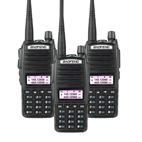 Baofeng UV-82 5W Dual Band Walkie Talkie 3 Piece Set 5-8 Km Range