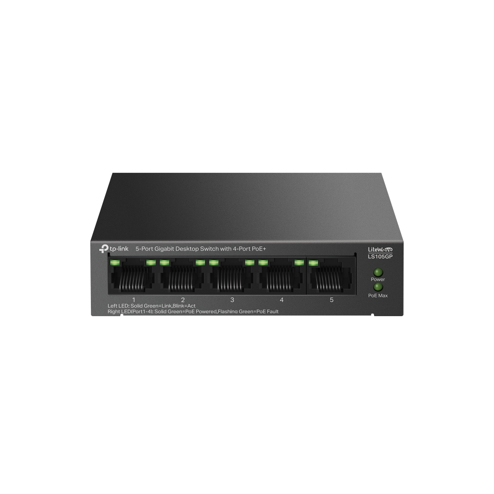 TP-Link 5-Port Gigabit Desktop Switch with 4-Port PoE+ (LS105GP)