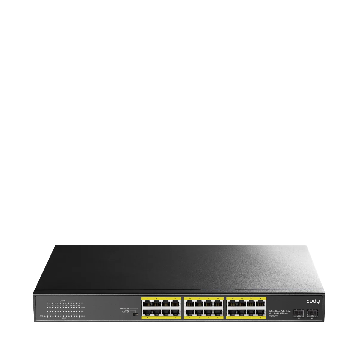 CUDY 24-Port Gigabit PoE Switch with 2 Gigabit SFP Slots (GS1028PS2)