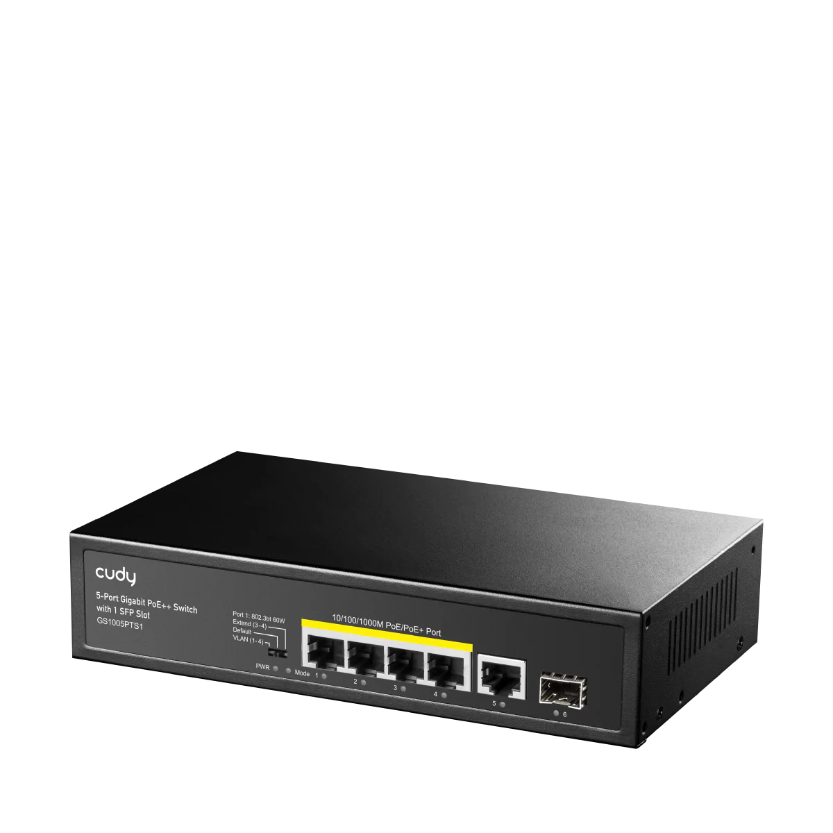 CUDY 5-Port Gigabit PoE Switch with 1 SFP Slot (GS1005PTS1)