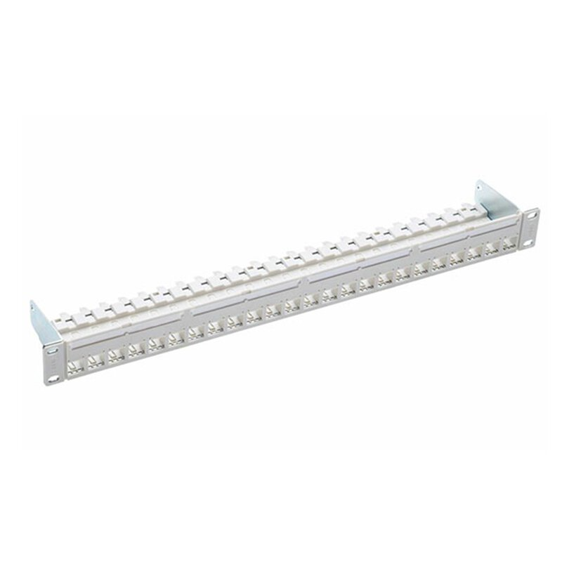 R & M 19 Inch 1U PC Patch Panel 24-Port Unshielded, Cat. 6A, Gray, Empty (R813486)